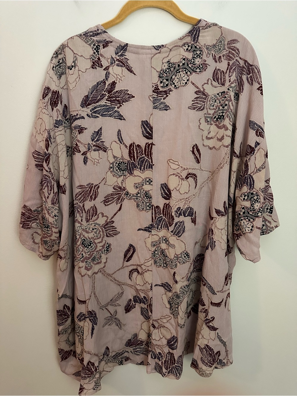 Knox Rose Kimono Cardigan Floral XS Dusty Rose EUC - Picture 9 of 11